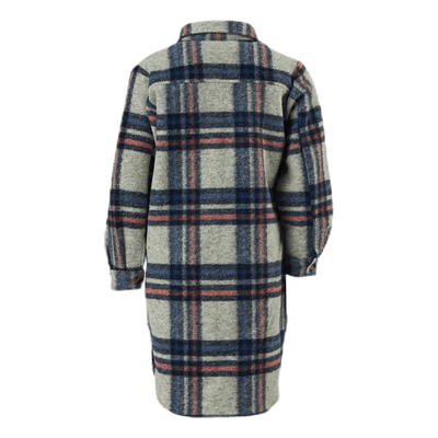 Lou-Lou L/S Check Long Shacket Grey