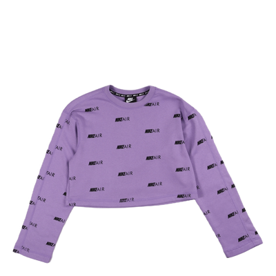 Wmns Printed Fleece Crewneck Pink