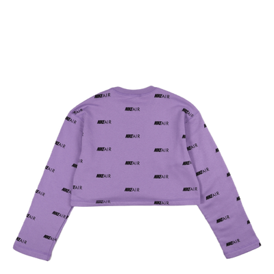 Wmns Printed Fleece Crewneck Pink