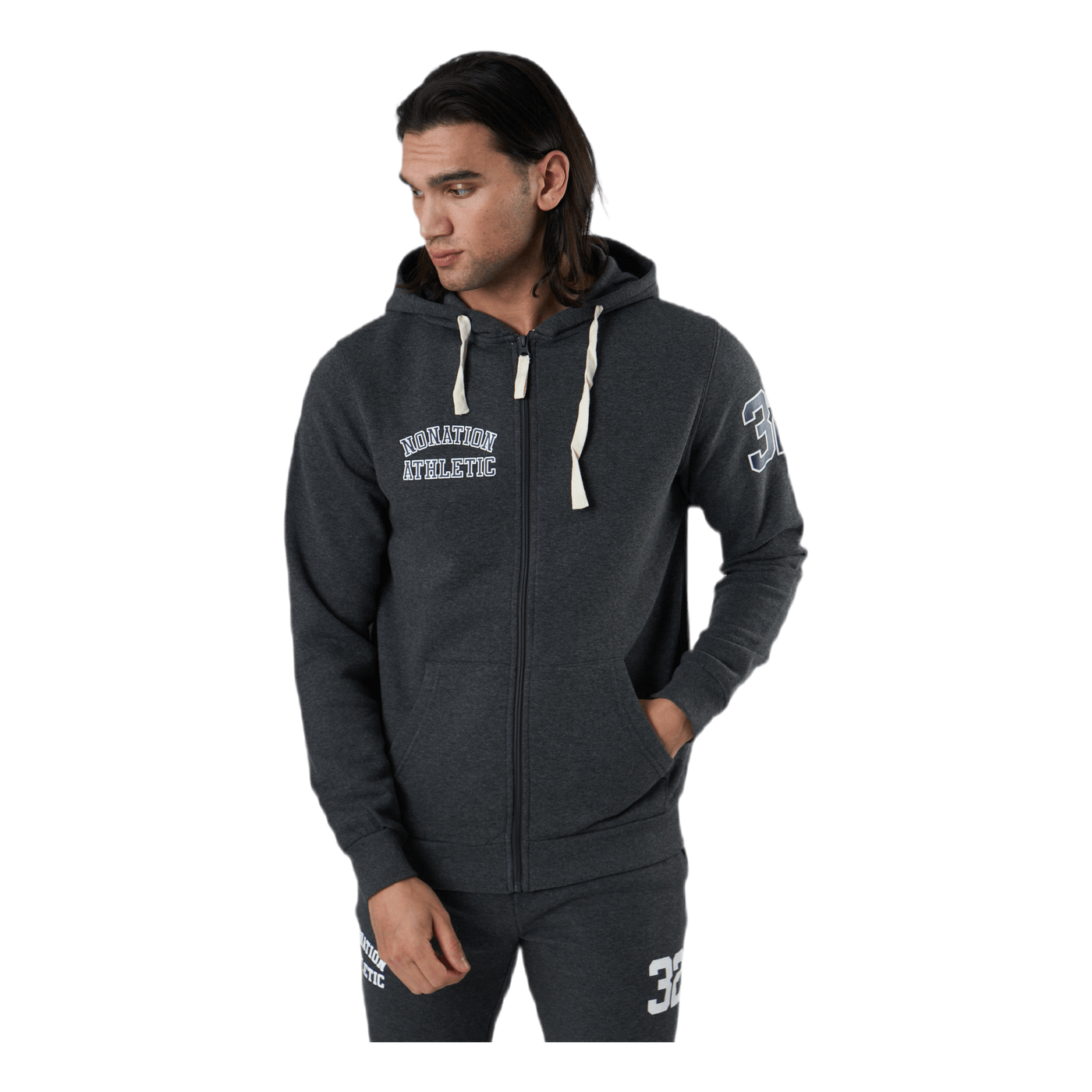 Alpha Full Zip Hood Grey