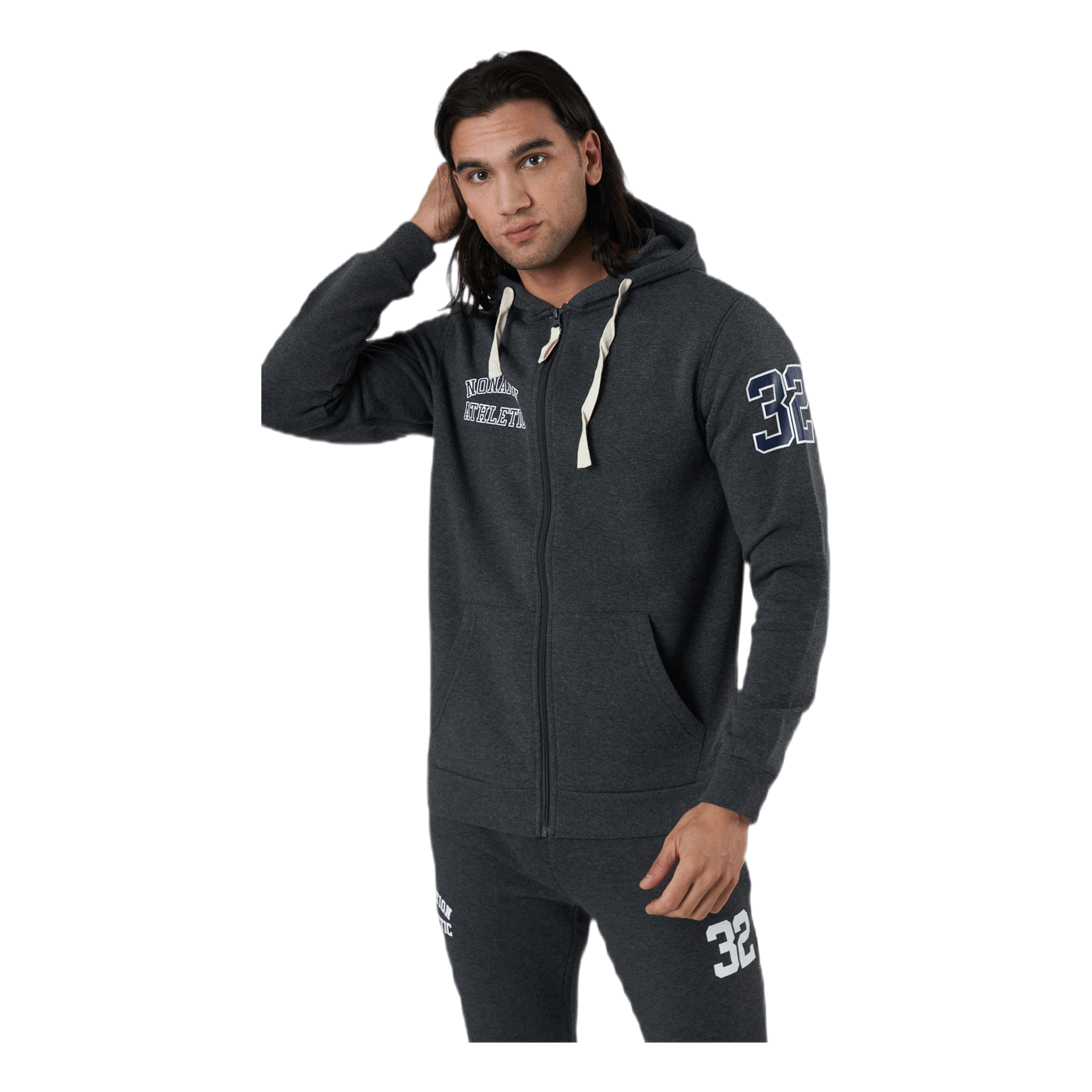 Alpha Full Zip Hood Grey