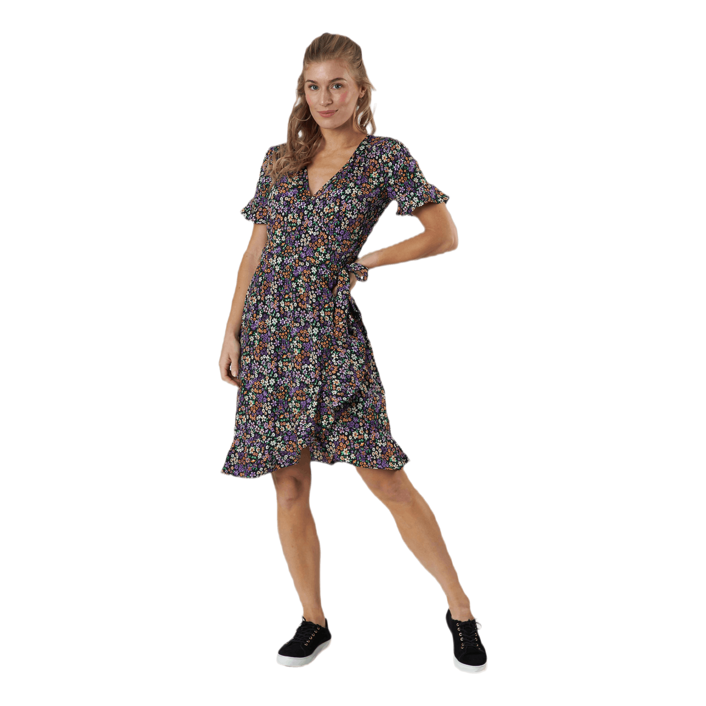 Olivia S/S Wrap Dress Wvn Black