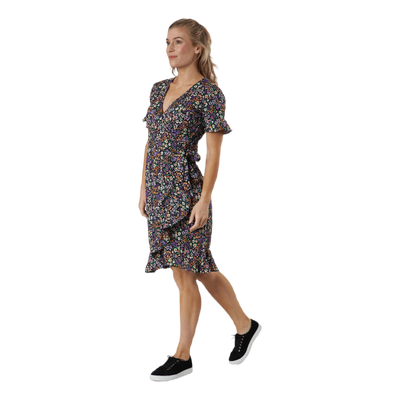 Olivia S/S Wrap Dress Wvn Black