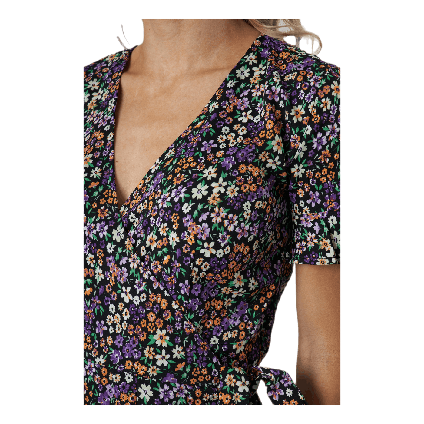 Olivia S/S Wrap Dress Wvn Black