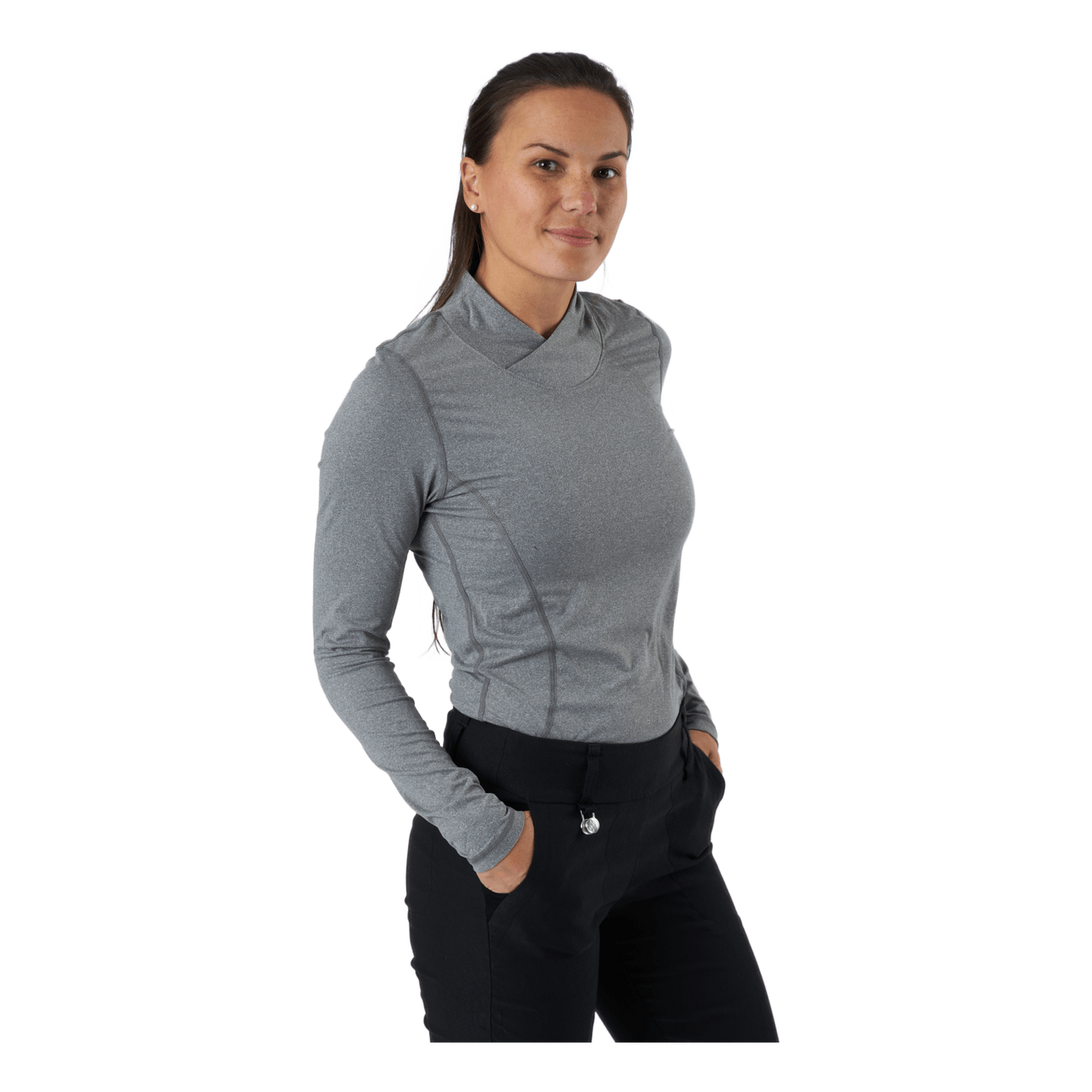 Agnes Ls Mock Neck Granite