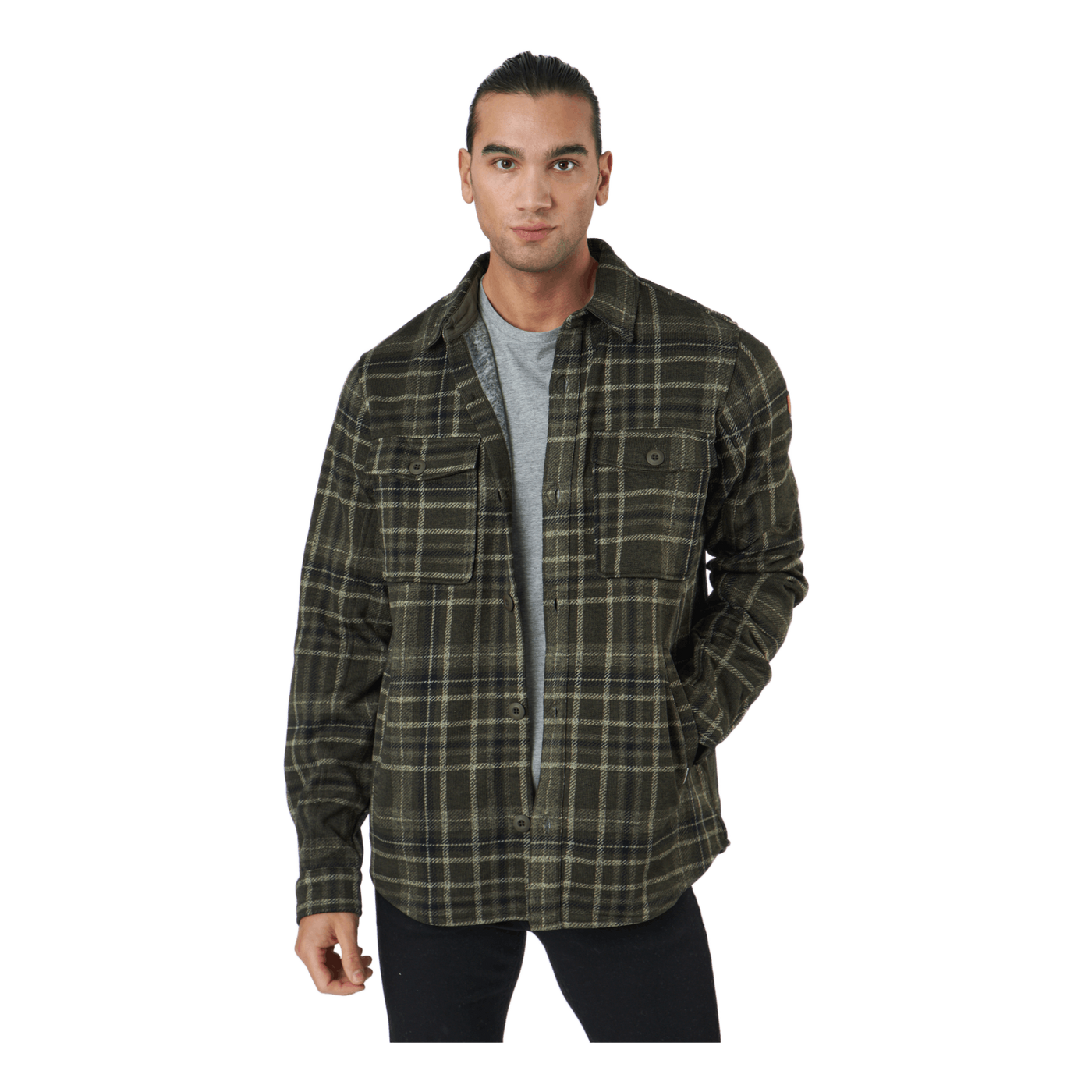 Dewey M Checked Fleece Shirt Forest Night