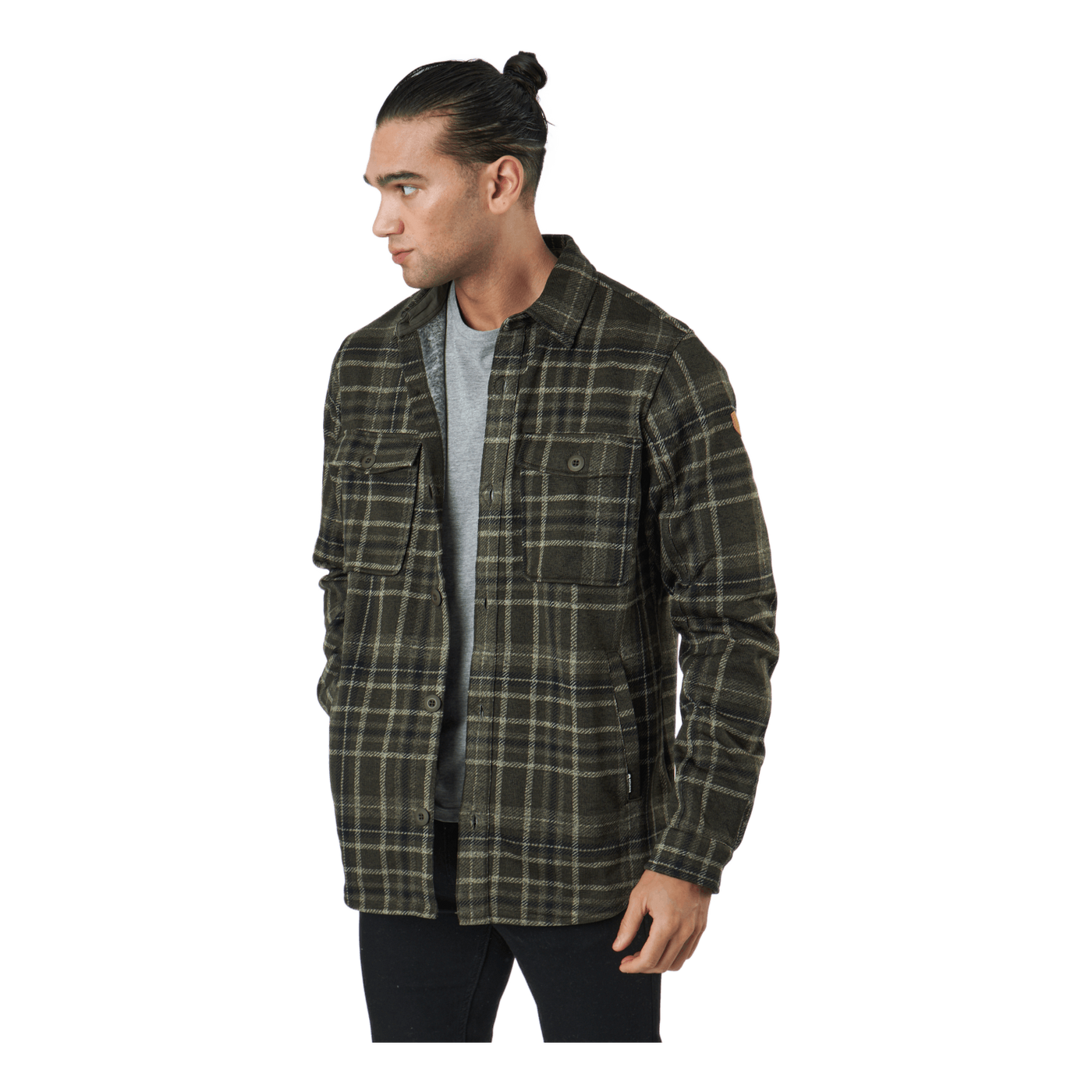 Dewey M Checked Fleece Shirt Forest Night