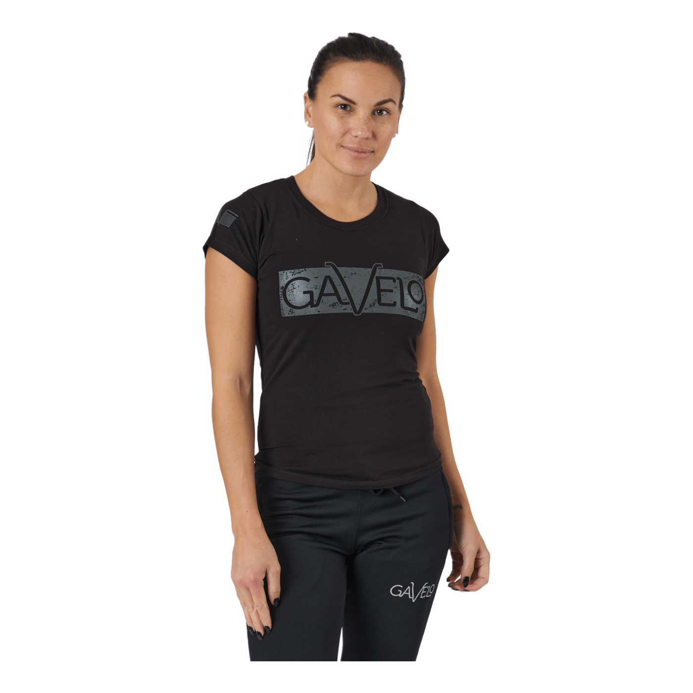 W Black Grey Logo T-shirt Black