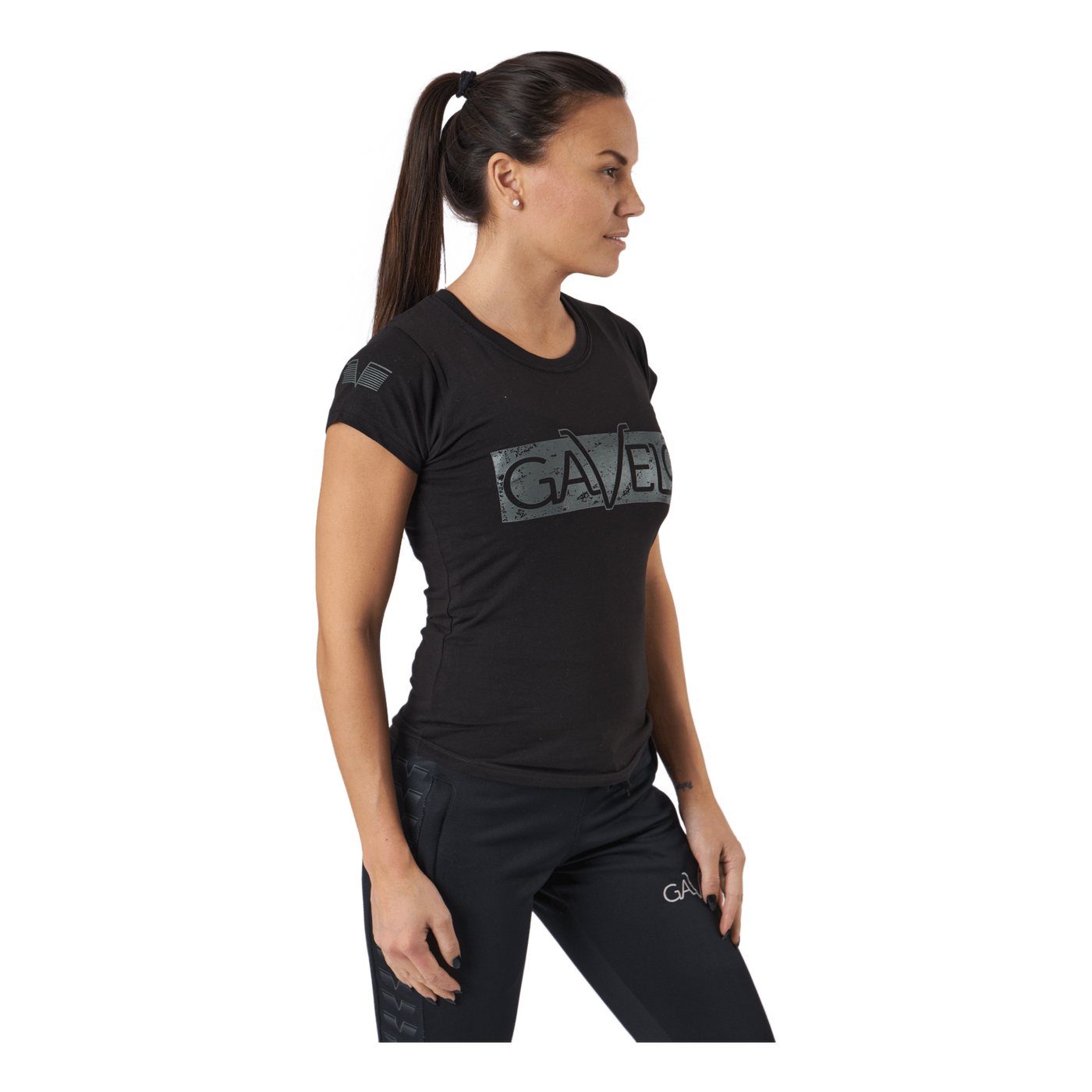W Black Grey Logo T-shirt Black