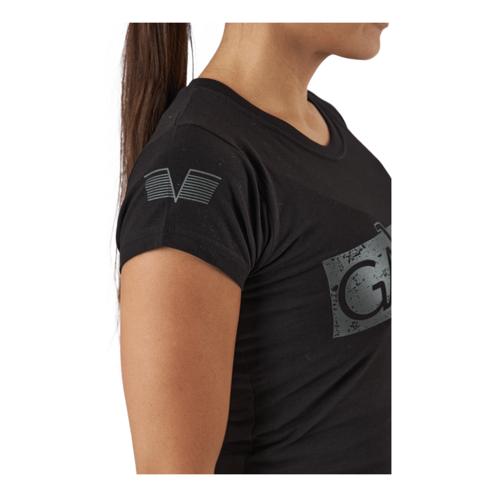 W Black Grey Logo T-shirt Black