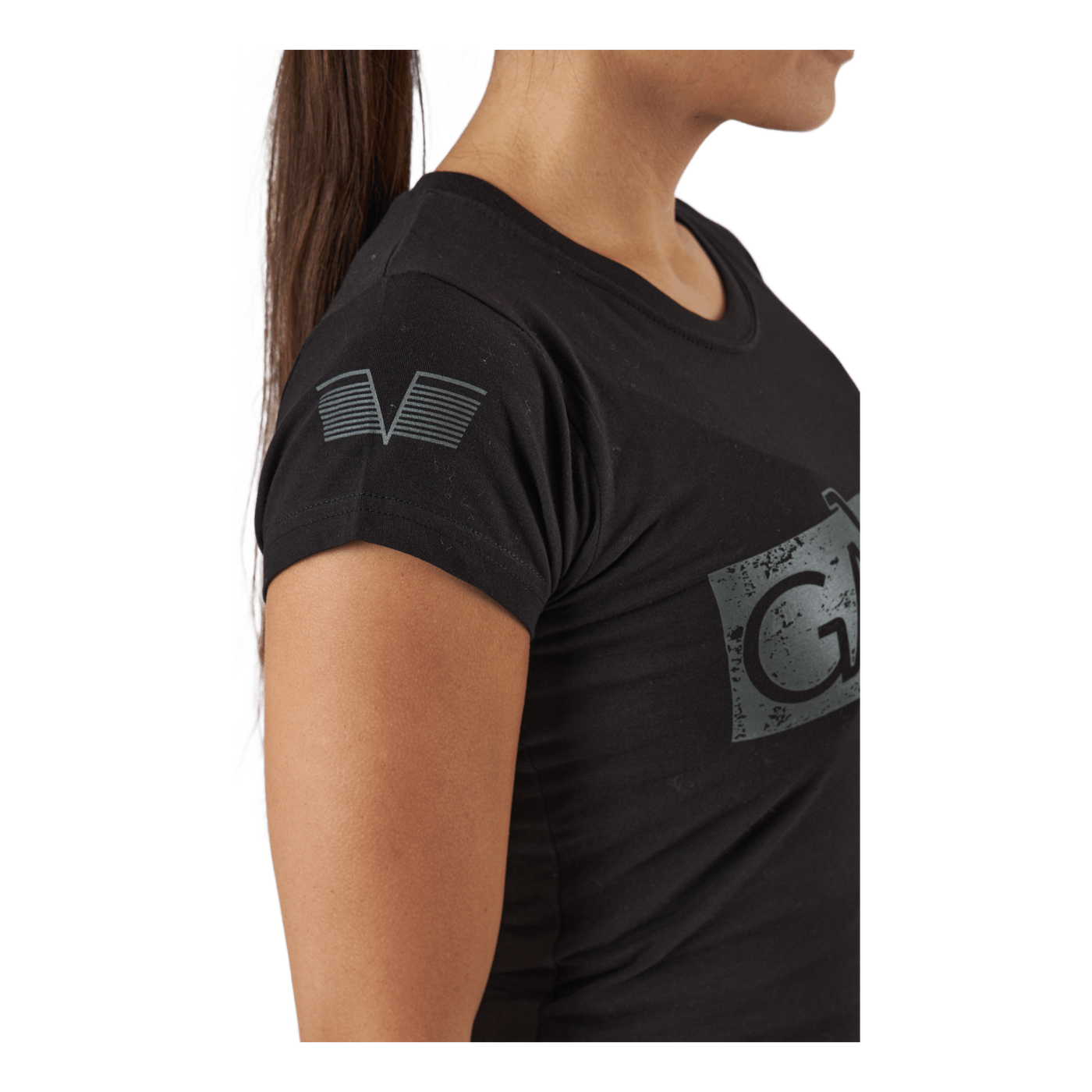 W Black Grey Logo T-shirt Black