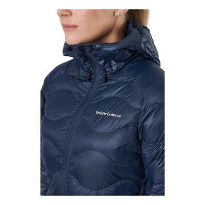 W Helium Down Hood Jacket Blue Shadow