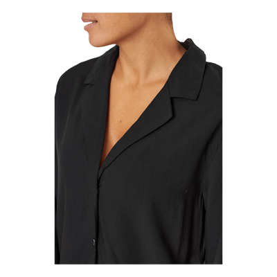 L/s V-neck (button Down) Black