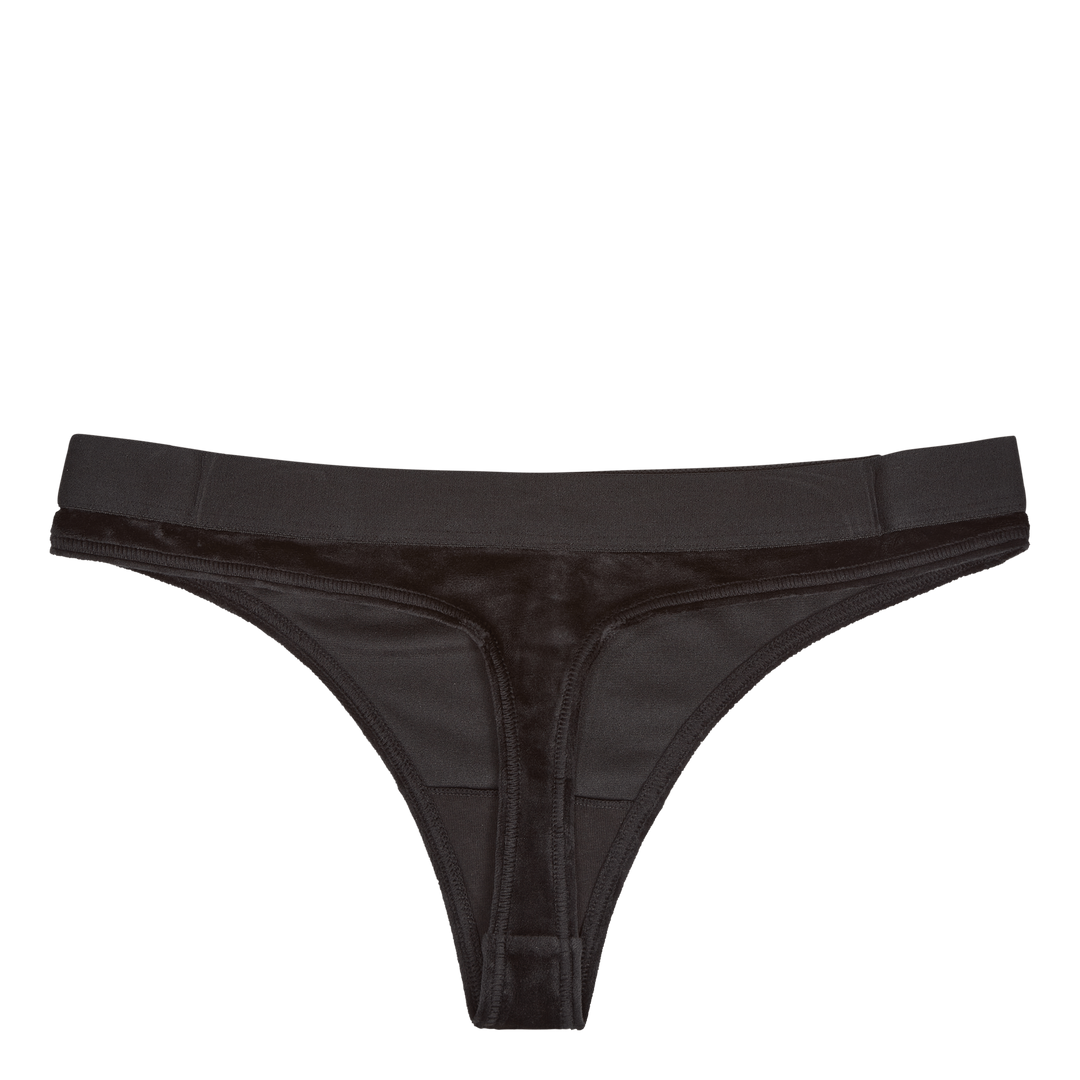 Thong Velour Black