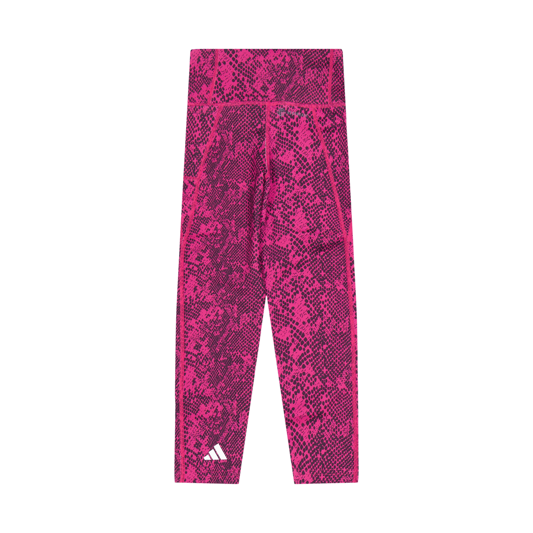 AEROREADY Animal-Print Optime 7/8 High-Rise Pocket Leggings Selufu/Carbon/White