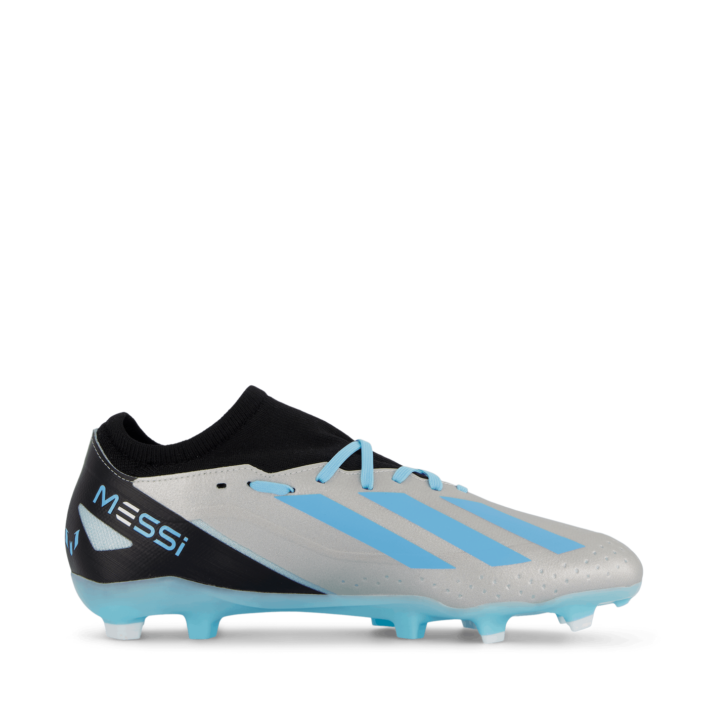 X Crazyfast Messi.3 Firm Ground Boots Silver Metallic / Bliss Blue / Core Black