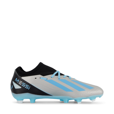 X Crazyfast Messi.3 Firm Ground Boots Silver Metallic / Bliss Blue / Core Black