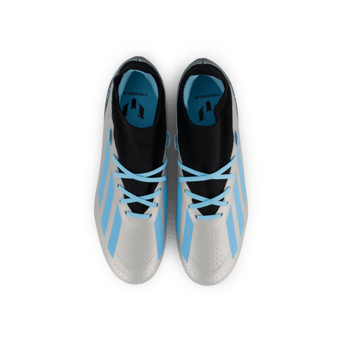 X Crazyfast Messi.3 Firm Ground Boots Silver Metallic / Bliss Blue / Core Black