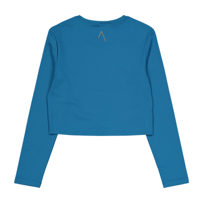 Ella Overlap Long Sleeve Top Blue Coral