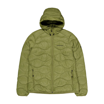 W Helium Down Hood Jacket Snap Green