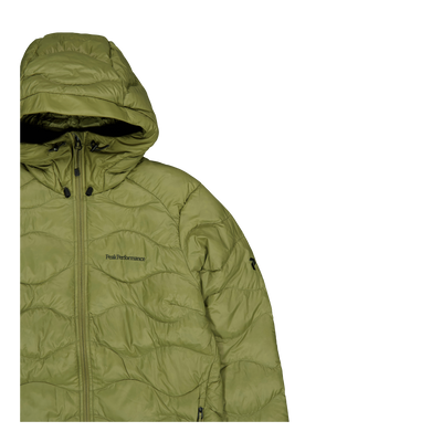 W Helium Down Hood Jacket Snap Green