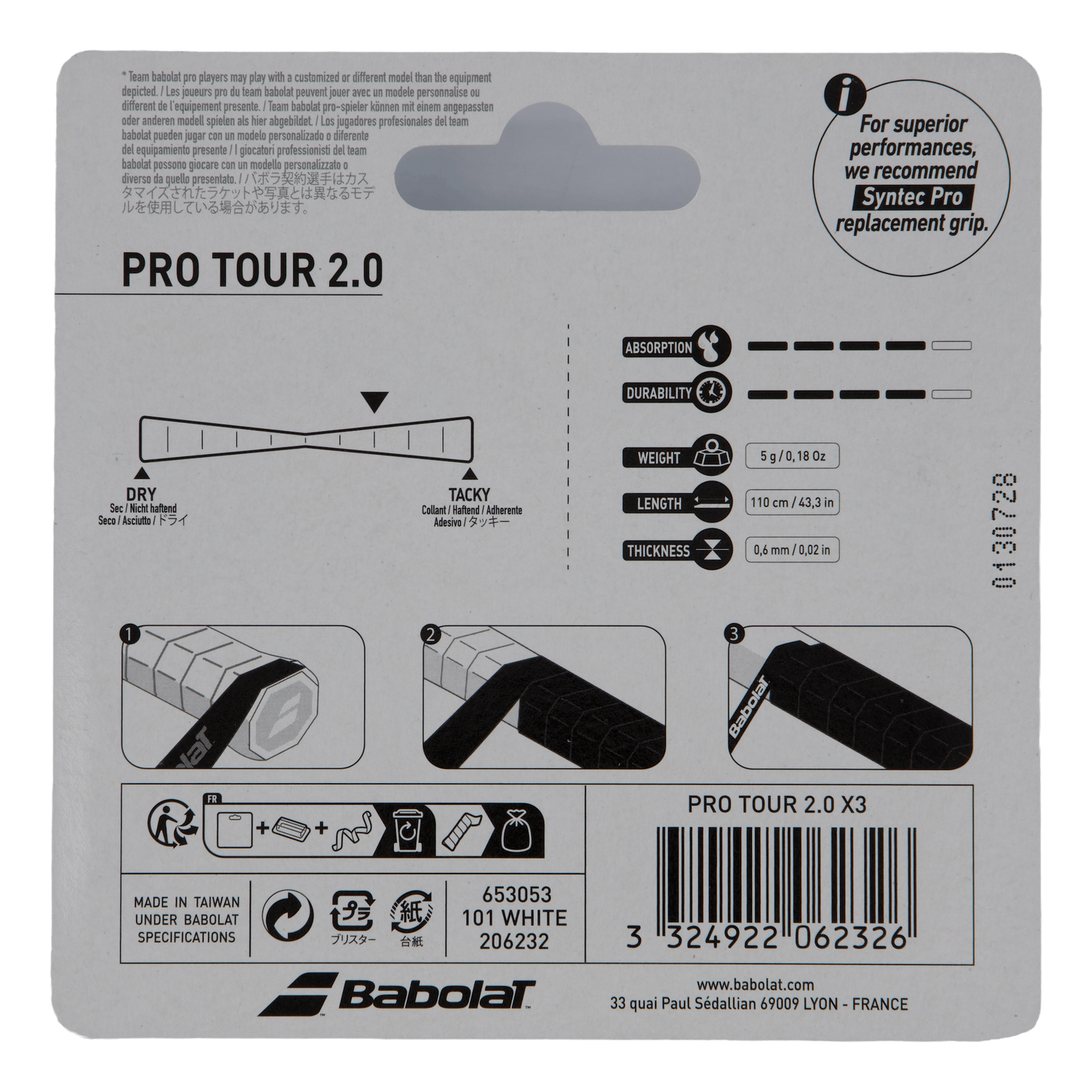 Pro Tour 2.0 3-pack White