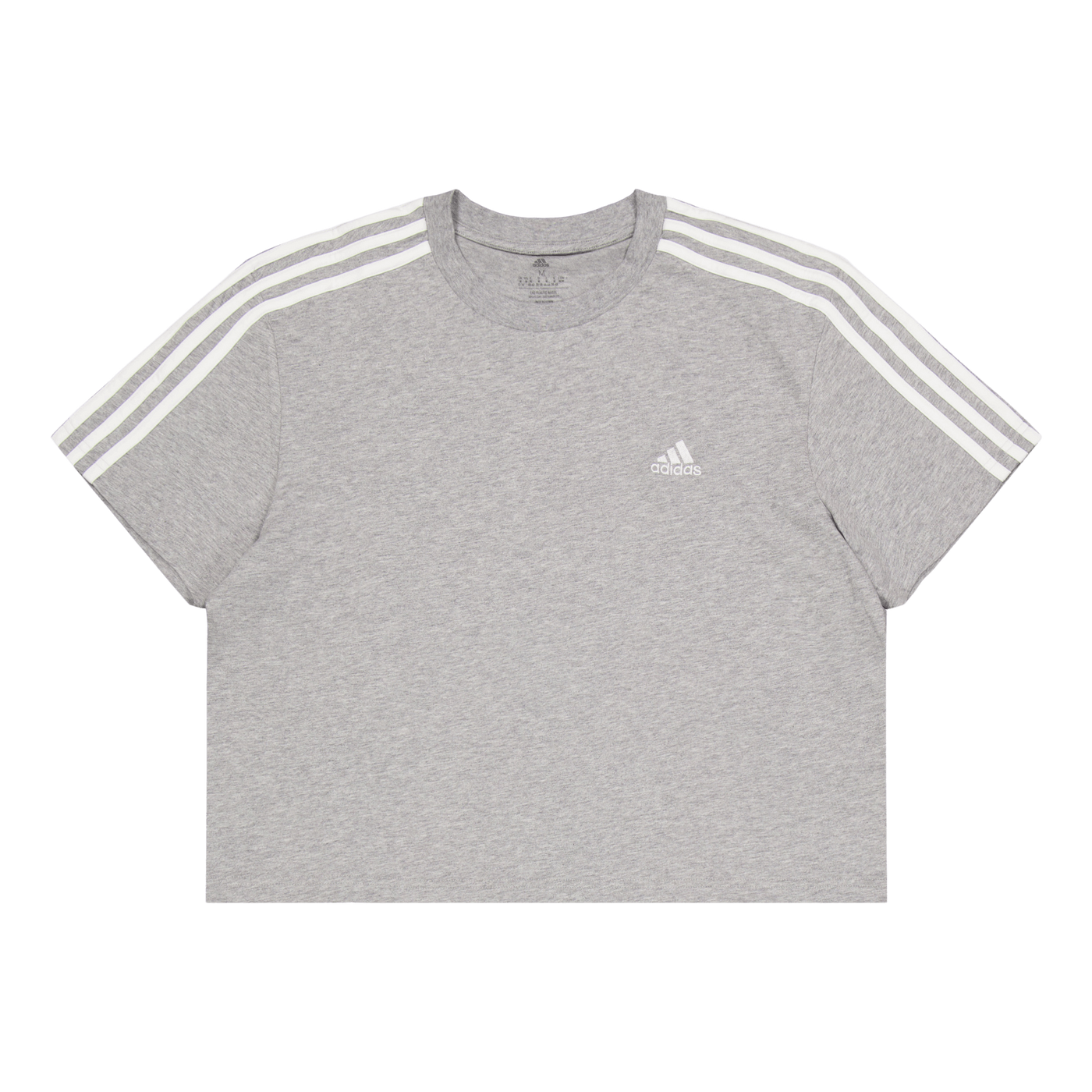 Essentials 3-Stripes Single Jersey Crop Top Medium Grey Heather