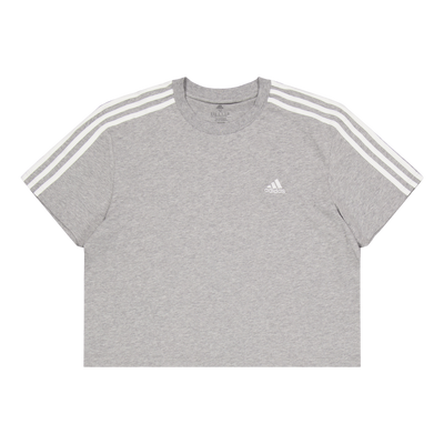 Essentials 3-Stripes Single Jersey Crop Top Medium Grey Heather