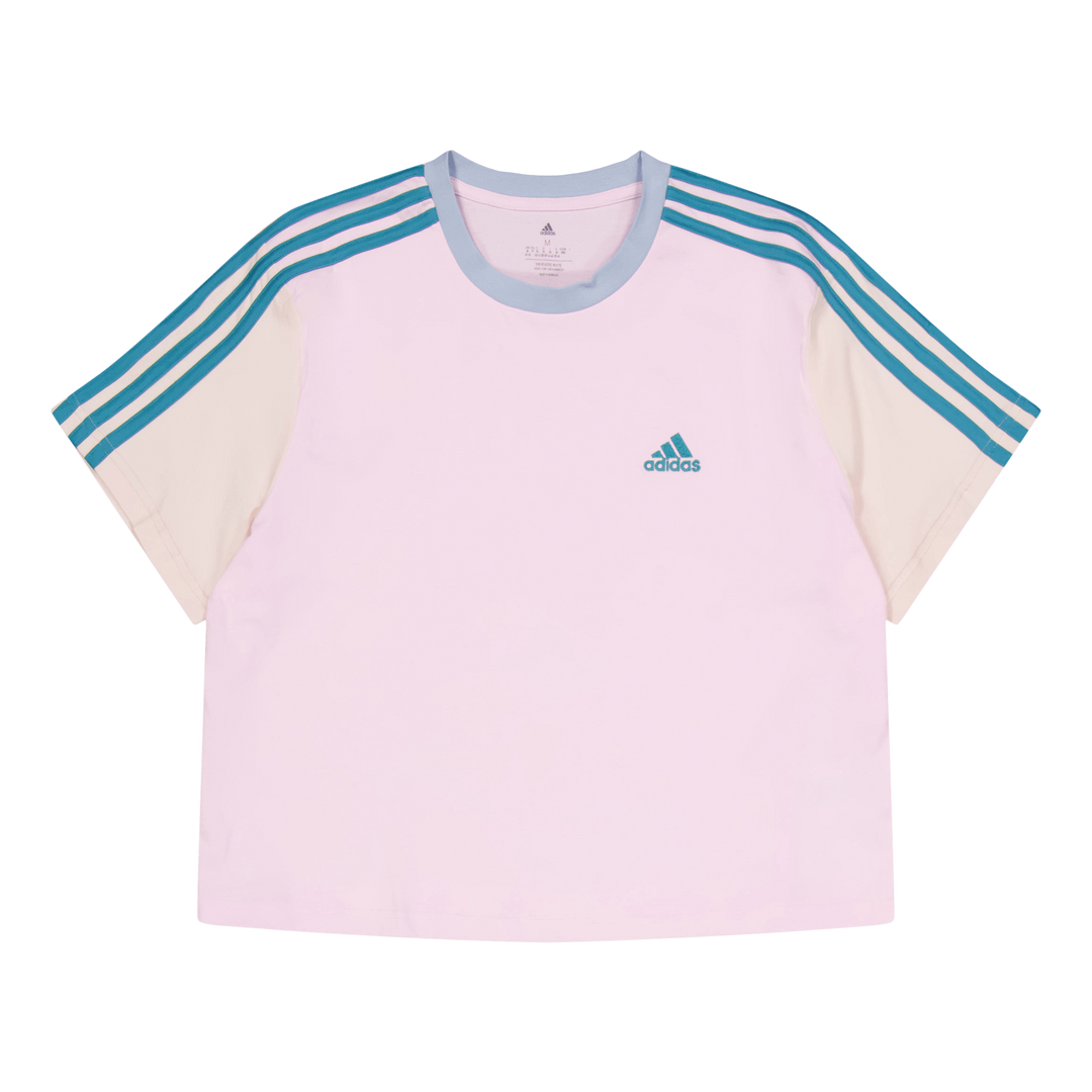 Essentials 3-Stripes Single Jersey Crop Top Clear Pink