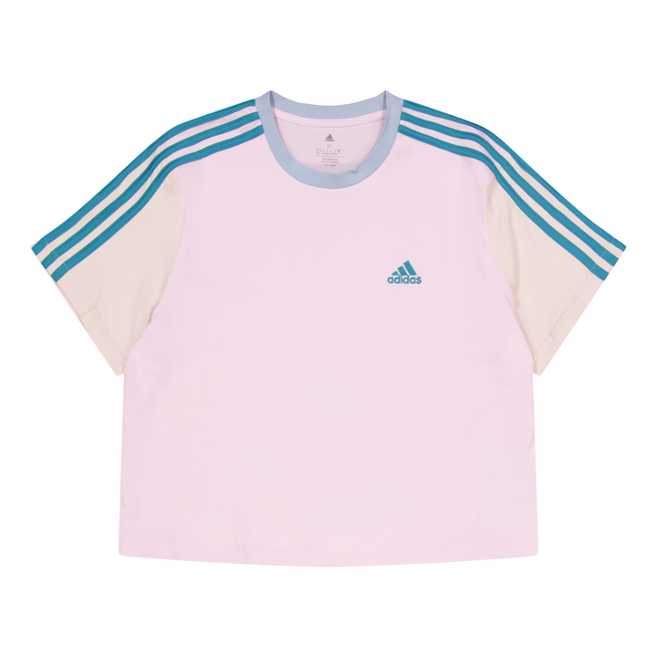 Essentials 3-Stripes Single Jersey Crop Top Clear Pink