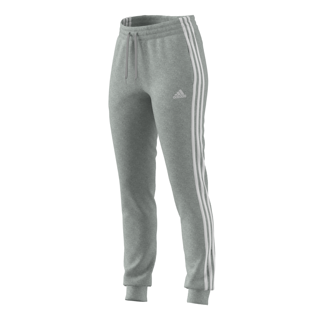 Essentials Single Jersey 3-Stripes Joggers Medium Grey Heather / White