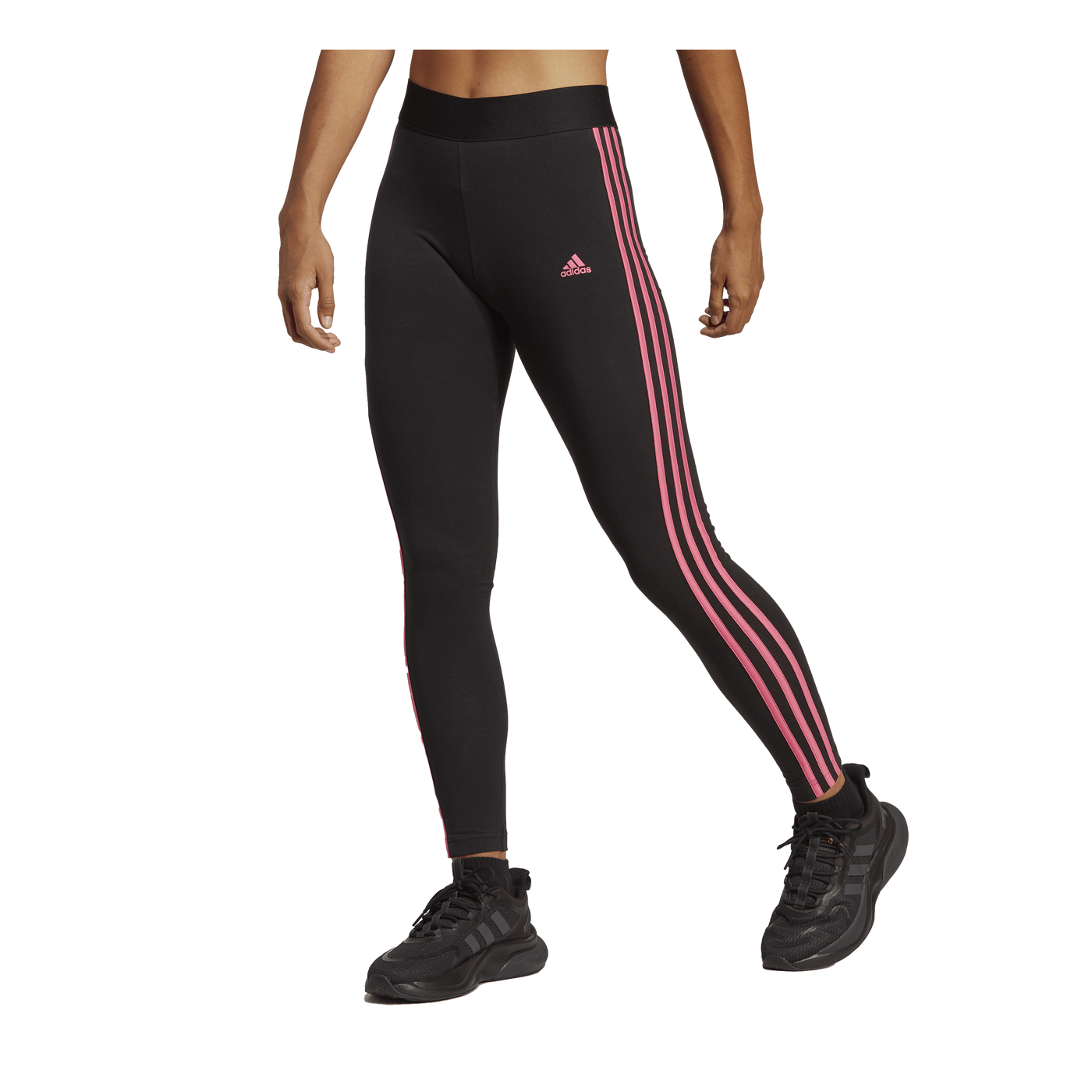 3 Stripes Leggings Black / Pulse Magenta