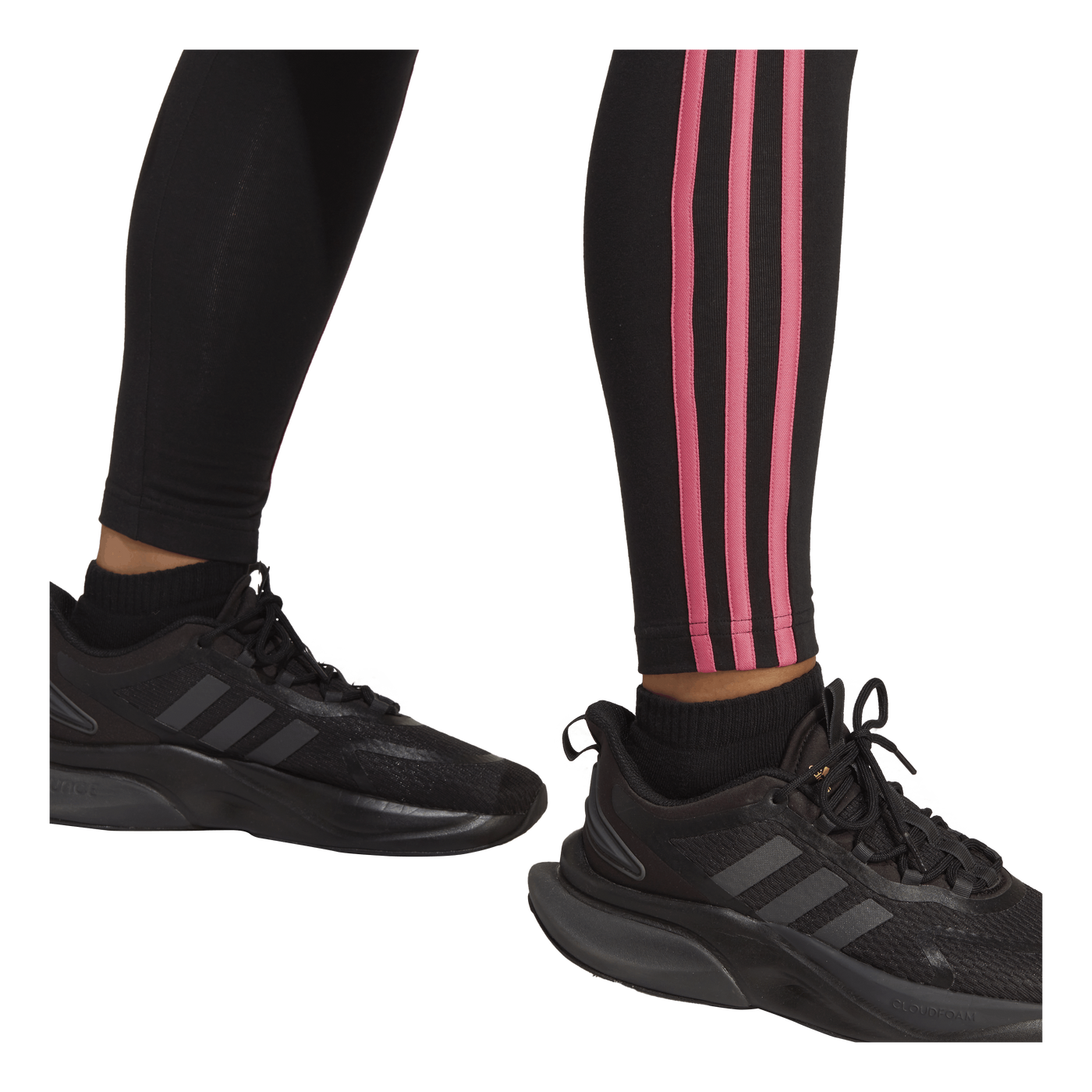 3 Stripes Leggings Black / Pulse Magenta