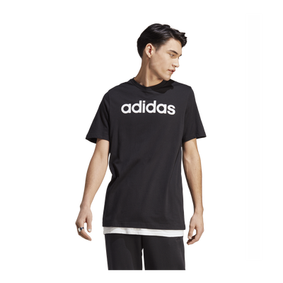 Essentials Single Jersey Linear Embroidered Logo T-Shirt Black