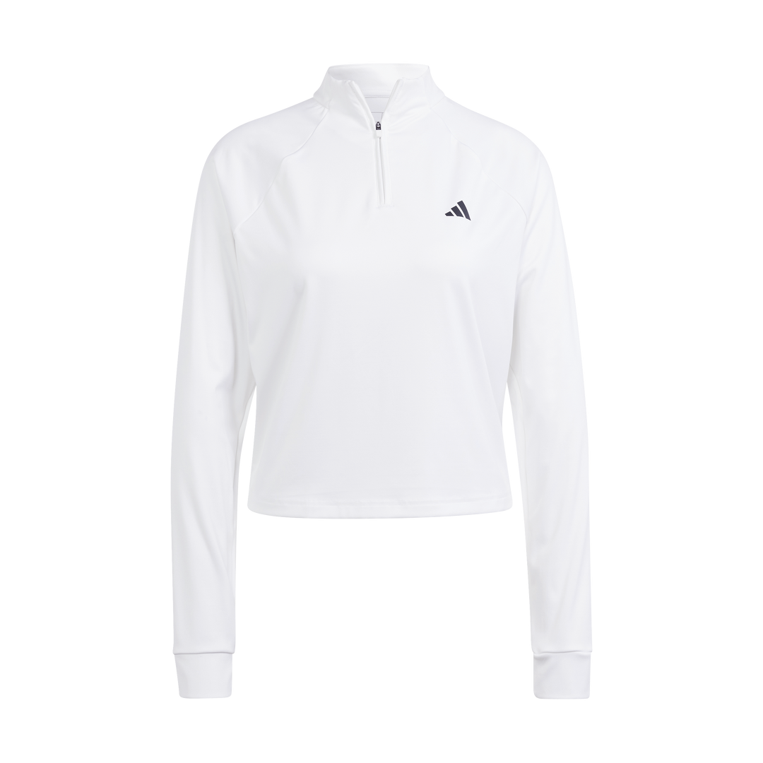 Train Essentials Minimal Branding 1/4-Zip Cover Up White