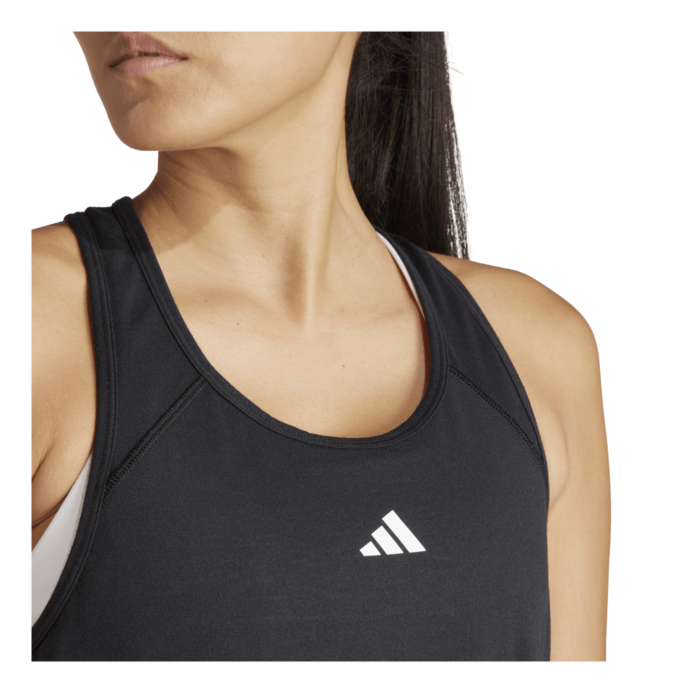 Train Essentials Minimal Branding Racerback Tank Top Black