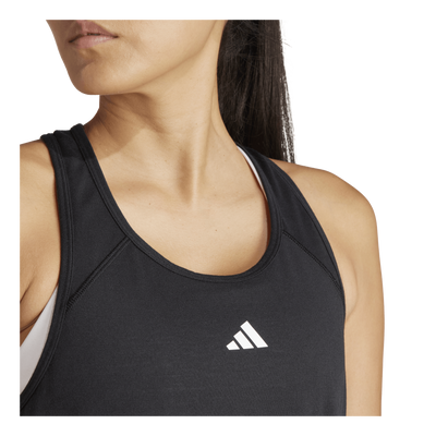 Train Essentials Minimal Branding Racerback Tank Top Black