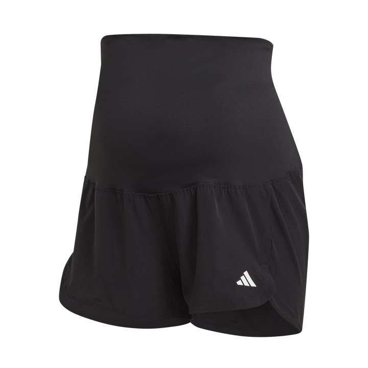 Pacer Woven Stretch Training Maternity Shorts Black / White