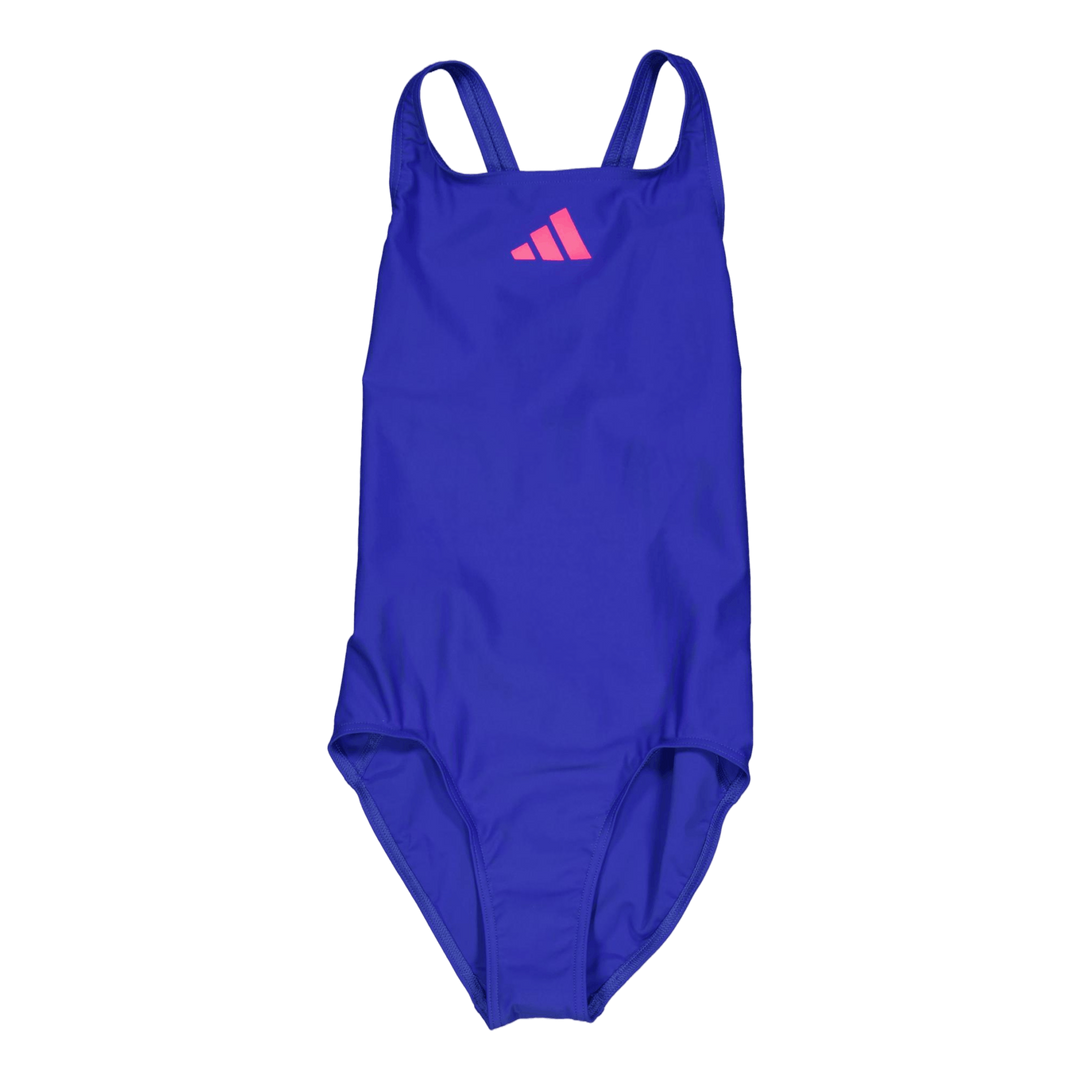 Solid Small Logo Swimsuit Royal Blue / Lucid Pink