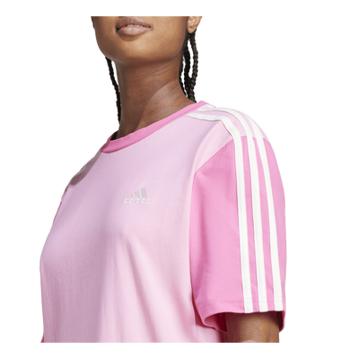 Essentials 3-Stripes Single Jersey Boyfriend Tee Dress Pink