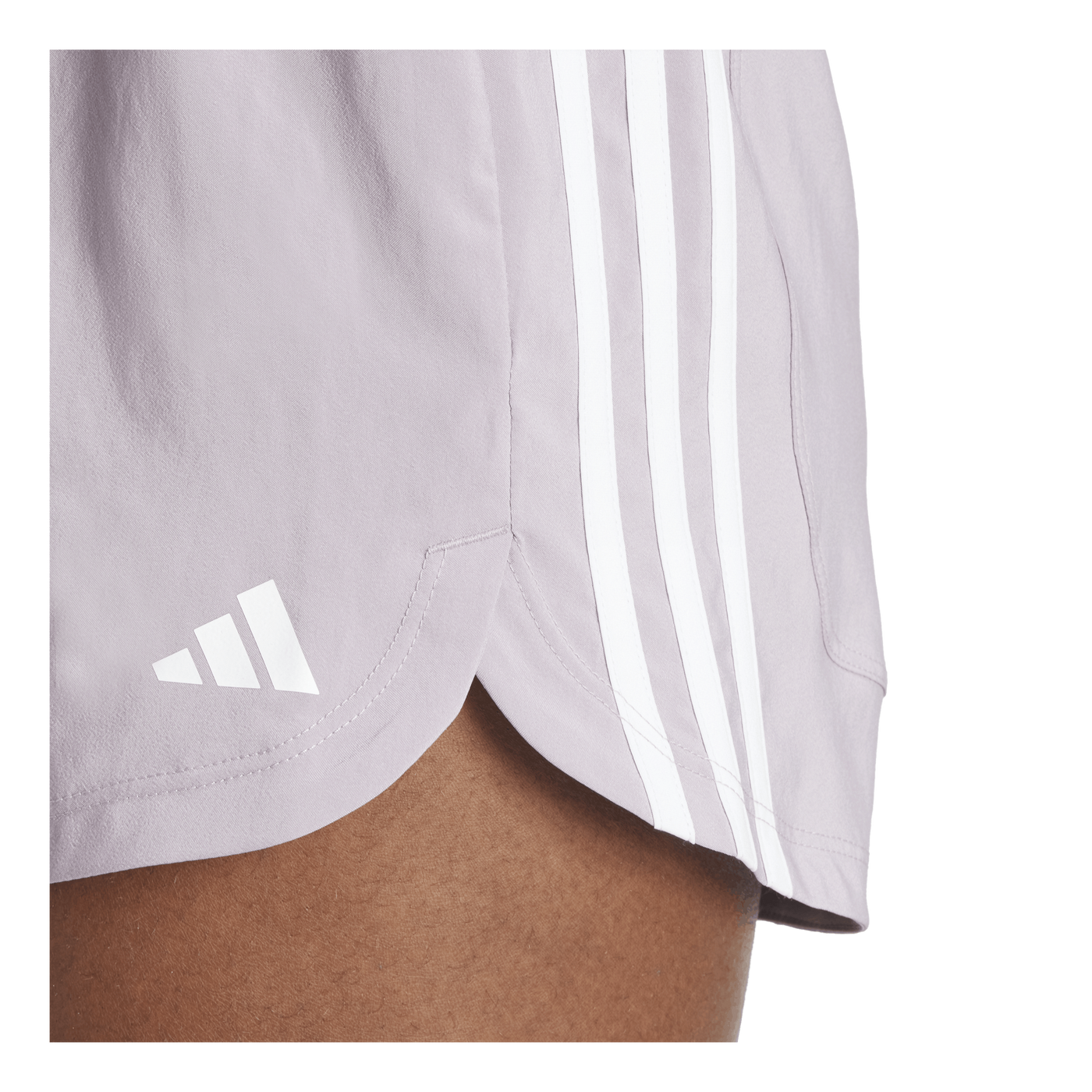 Pacer Training 3-Stripes Woven High-Rise Shorts Preloved Fig / White
