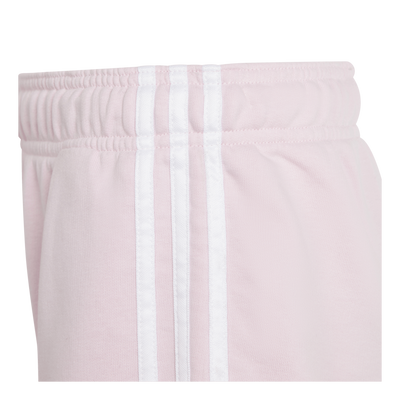 Essentials 3-Stripes Shorts Clear Pink / White