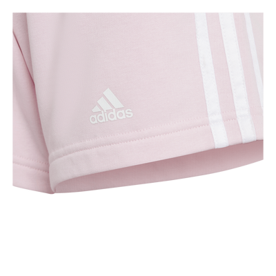Essentials 3-Stripes Shorts Clear Pink / White