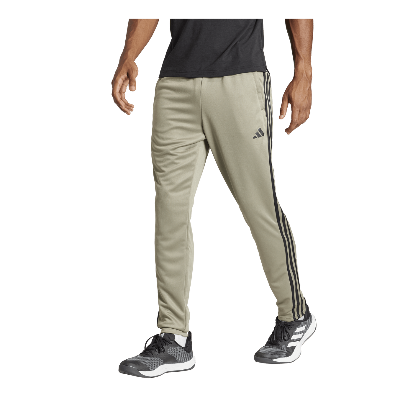 Train Essentials 3-Stripes Training Joggers Silver Pebble / Black