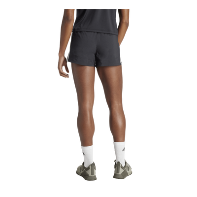 Pacer Training 3-Stripes Woven High-Rise Shorts Black / White
