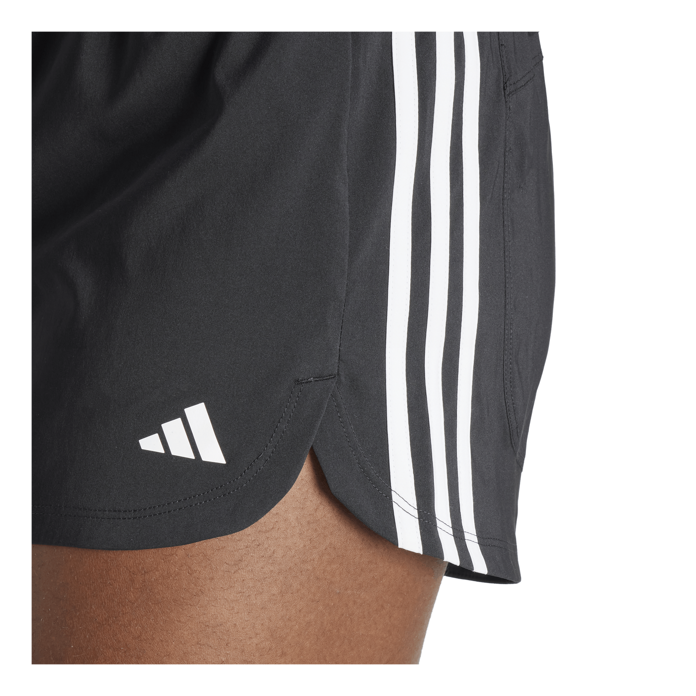 Pacer Training 3-Stripes Woven High-Rise Shorts Black / White