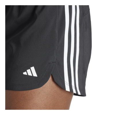 Pacer Training 3-Stripes Woven High-Rise Shorts Black / White