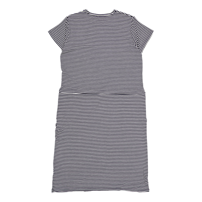 Carmen Dress Navy Stripes