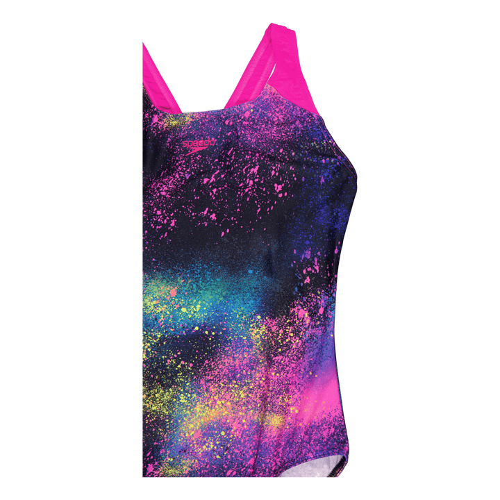 Girls Digital Allover Splashba Black/pink