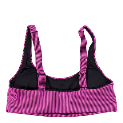 Ribbed Scoop Neck Top Pink/black